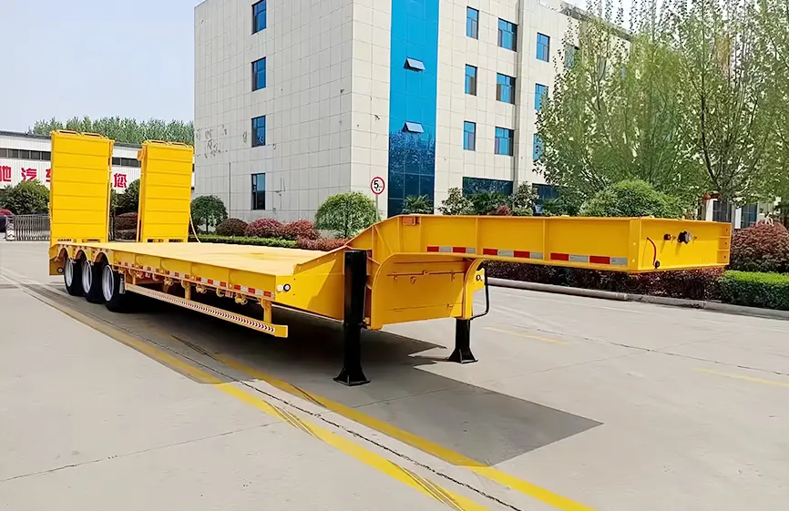 Shacman semi-remorque porte-engins surbaissée 3 essieux
