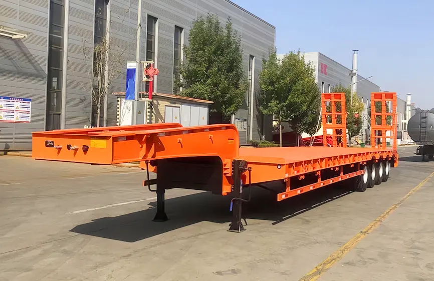 Shacman semi-remorque porte-engins surbaissée 4 essieux